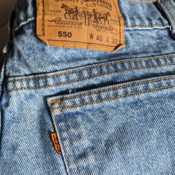 Vintage 90's LEVI Strauss & Co Orange Tab 550 Relaxed Jeans 40x32 (x2) - Picture 2 of 7